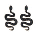 Wholesale snake alloy earrings JDC-ES-LIUM019 Earrings 榴芒 black Wholesale Jewelry JoyasDeChina Joyas De China