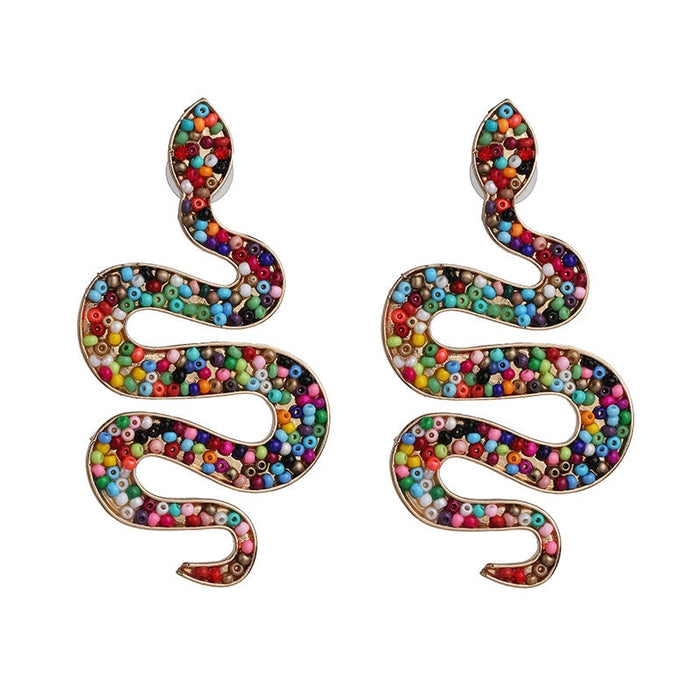 Wholesale snake alloy earrings JDC-ES-LIUM019 Earrings 榴芒 color Wholesale Jewelry JoyasDeChina Joyas De China