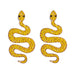 Wholesale snake alloy earrings JDC-ES-LIUM019 Earrings 榴芒 yellow Wholesale Jewelry JoyasDeChina Joyas De China