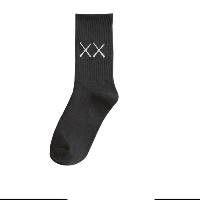 Wholesale Solid Color Socks Female Couple Running Sports Socks Socks Men's Mid-barrel Long Socks Socks JoyasDeChina Long tube black XX Wholesale Jewelry JoyasDeChina Joyas De China