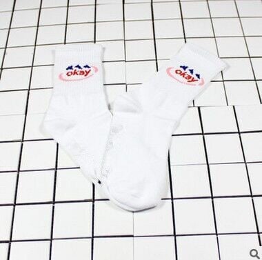 Wholesale Solid Color Socks Female Couple Running Sports Socks Socks Men's Mid-barrel Long Socks Socks JoyasDeChina Long tube OK White Wholesale Jewelry JoyasDeChina Joyas De China