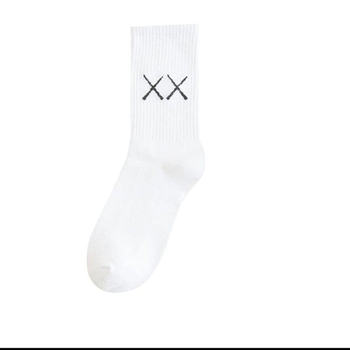 Wholesale Solid Color Socks Female Couple Running Sports Socks Socks Men's Mid-barrel Long Socks Socks JoyasDeChina Long tube white XX Wholesale Jewelry JoyasDeChina Joyas De China