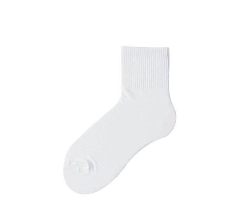 Wholesale Solid Color Socks Female Couple Running Sports Socks Socks Men's Mid-barrel Long Socks Socks JoyasDeChina Middle barrel White Wholesale Jewelry JoyasDeChina Joyas De China