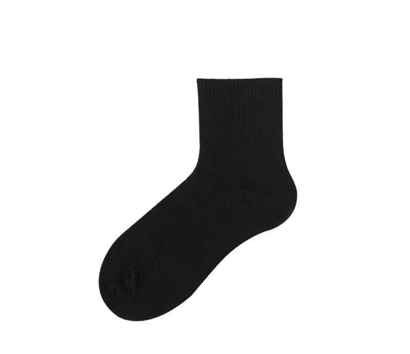 Wholesale Solid Color Socks Female Couple Running Sports Socks Socks Men's Mid-barrel Long Socks Socks JoyasDeChina Middle cylinder Black Wholesale Jewelry JoyasDeChina Joyas De China