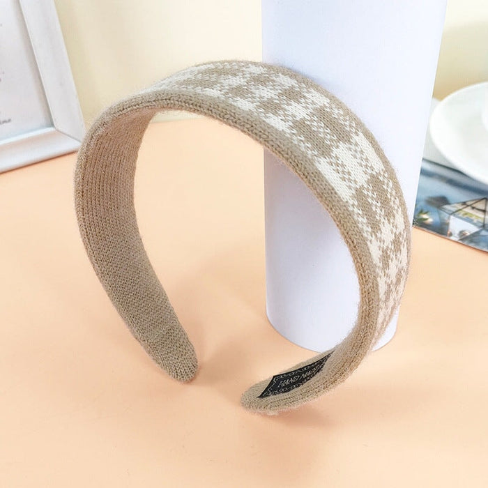 Wholesale Sponge Check Fabric Headband (F)JDC-HD-O385 Headband 潮炫 F Wholesale Jewelry JoyasDeChina Joyas De China