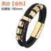 Wholesale stainless steel black double strip leather braided bracelet JDC-BT-RShen002 Bracelet 日盛 Black 185mm Wholesale Jewelry JoyasDeChina Joyas De China