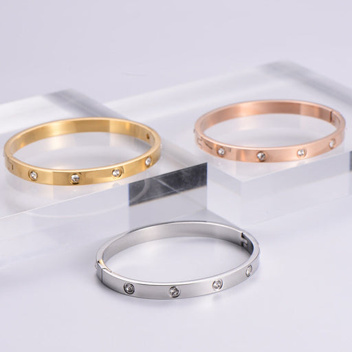 Wholesale Stainless Steel Electroplated 18k Gold Bracelet (F) JDC-BT-Aimi001 Bracelet 爱米 Wholesale Jewelry JoyasDeChina Joyas De China