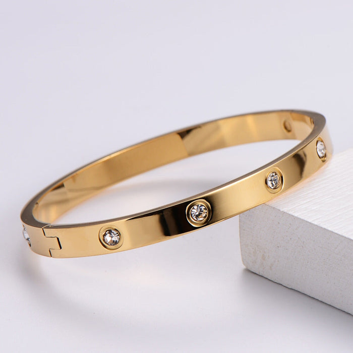 Wholesale Stainless Steel Electroplated 18k Gold Bracelet (F) JDC-BT-Aimi001 Bracelet 爱米 gold Wholesale Jewelry JoyasDeChina Joyas De China