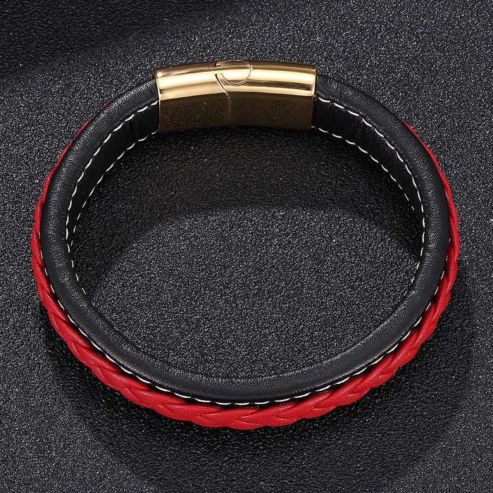 Wholesale Stainless Steel Leather Braided Men's Bracelet JDC-BT-RShen030 Bracelet 日盛 Wholesale Jewelry JoyasDeChina Joyas De China