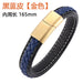 Wholesale Stainless Steel Leather Braided Men's Bracelet JDC-BT-RShen030 Bracelet 日盛 blue 165mm Wholesale Jewelry JoyasDeChina Joyas De China