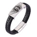 Wholesale Stainless Steel Leather Wings Skull Bracelet JDC-BT-RShen023 Bracelet 日盛 Wholesale Jewelry JoyasDeChina Joyas De China