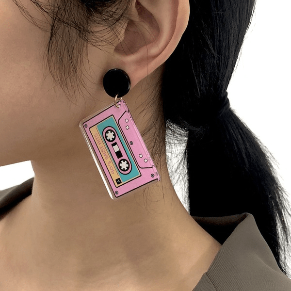 Wholesale Statement Tape Hip Hop Geometric Earrings JDC-ES-Qiand007 Earrings 纤迪 Wholesale Jewelry JoyasDeChina Joyas De China