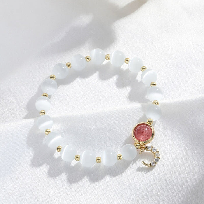 Wholesale Strawberry Crystal White Moonlight Bracelet JDC-BT-Weiy007 Bracelet 唯逸 white Wholesale Jewelry JoyasDeChina Joyas De China