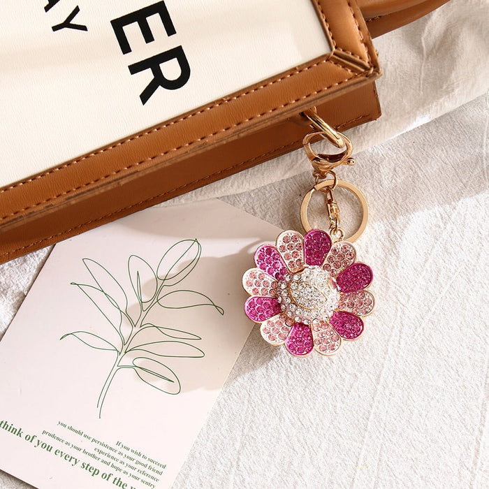 Wholesale Sunflower Alloy Rhinestone Keychain MOQ≥2 JDC-KC-ChaoK003 Keychains 超凯 Wholesale Jewelry JoyasDeChina Joyas De China