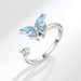 Wholesale Swivel Ring Blue Rhinestone Marquise Butterfly Ring JDC-RS-YZM079 Rings 伊之美 white gold adjustable opening Wholesale Jewelry JoyasDeChina Joyas De China