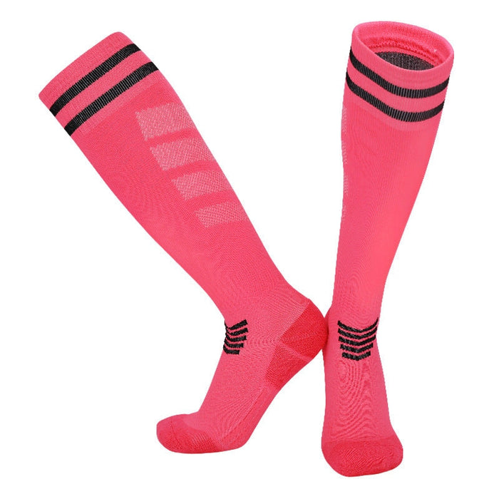Wholesale Tall Football Socks Polyester High Elastic Silk Sports Socks JDC-SK-LingTu005 Sock 领途 rose red L(39-44) Wholesale Jewelry JoyasDeChina Joyas De China
