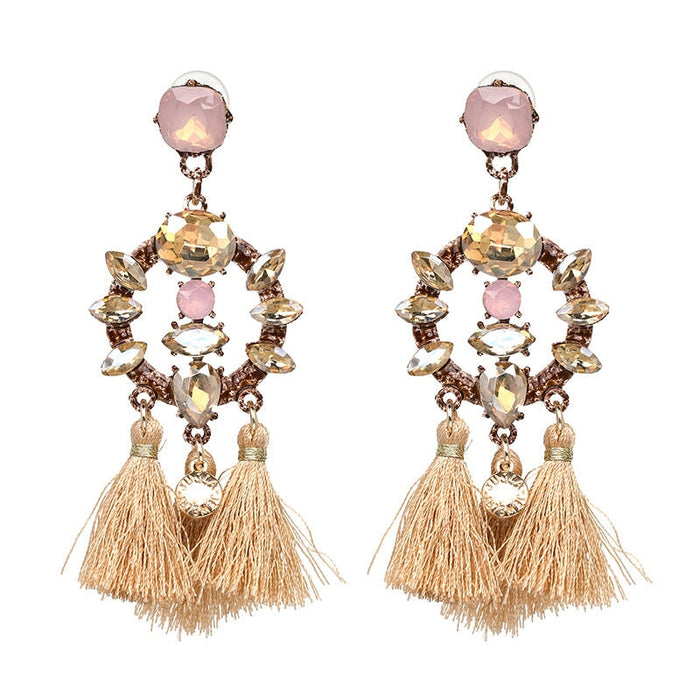 Wholesale tassel alloy earrings JDC-ES-LIUM012 Earrings 榴芒 Wholesale Jewelry JoyasDeChina Joyas De China