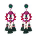 Wholesale tassel alloy earrings JDC-ES-LIUM012 Earrings 榴芒 green Wholesale Jewelry JoyasDeChina Joyas De China