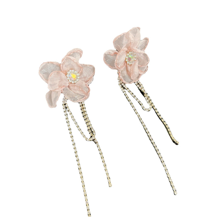 Wholesale tassel flower fabric earrings JDC-ES-JW014 Earrings 佳伟 Wholesale Jewelry JoyasDeChina Joyas De China