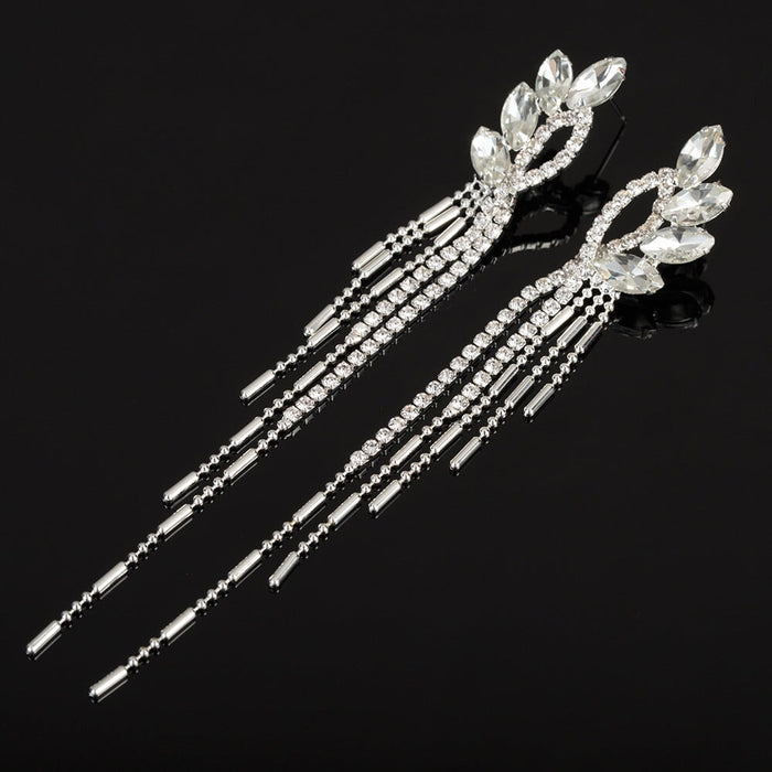 Wholesale Tassel Rhinestone Earrings JDC-ES-ZHONGW024 Earrings 众薇 white Wholesale Jewelry JoyasDeChina Joyas De China