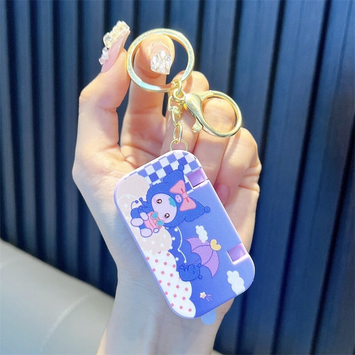 Wholesale Tetris Transparent Handle Game Machine Mini Handheld Electronic Game Machine Keychain Keychains JoyasDeChina Purple- flip game console Wholesale Jewelry JoyasDeChina Joyas De China