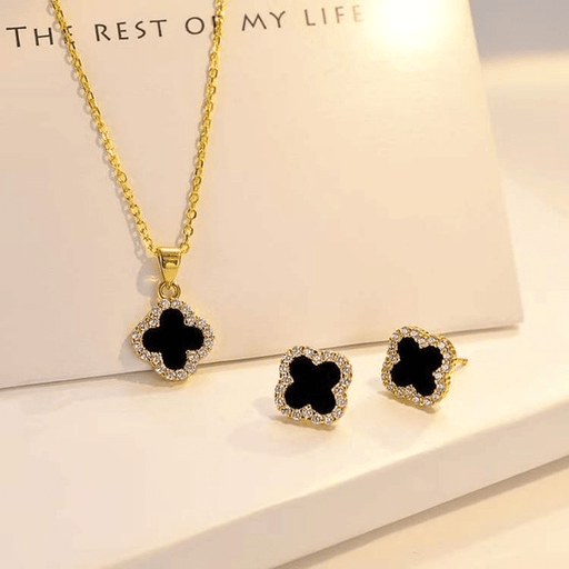 Wholesale Titanium Steel Black Clover Necklace (F)JDC-NE-Kucai007 necklaces 酷彩 Wholesale Jewelry JoyasDeChina Joyas De China