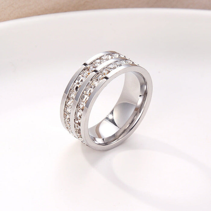 Wholesale Titanium Steel Frosted Smooth Plain Circle Couple Rings JDC-RS-Kucai003 Rings 酷彩 603 silver 6 Wholesale Jewelry JoyasDeChina Joyas De China