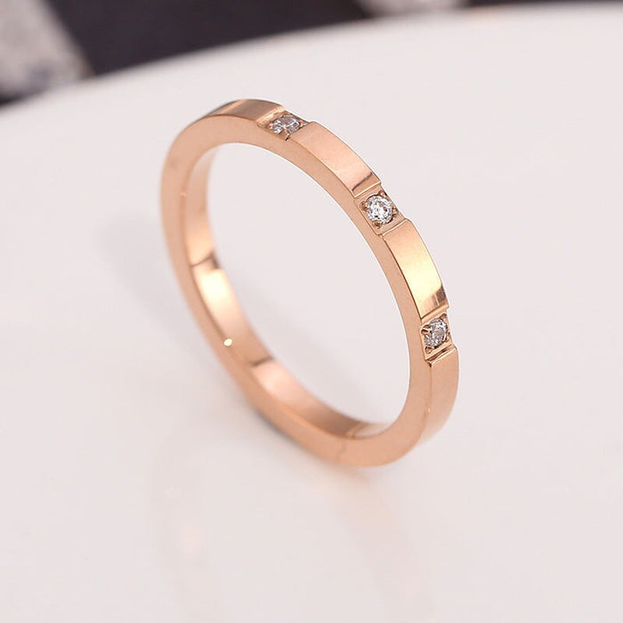 Wholesale Titanium Steel Frosted Smooth Plain Circle Couple Rings JDC-RS-Kucai004 Rings 酷彩 604rose gold 6 Wholesale Jewelry JoyasDeChina Joyas De China