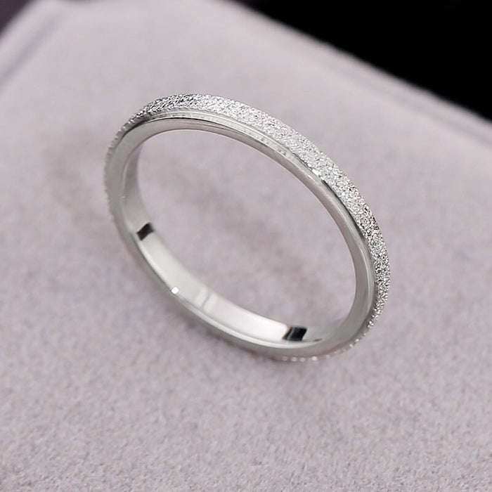 Wholesale Titanium Steel Frosted Smooth Plain Circle Couple Rings JDC-RS-Kucai009 Rings 酷彩 609silver 6 Wholesale Jewelry JoyasDeChina Joyas De China