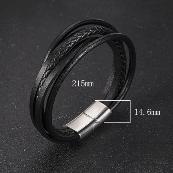 Wholesale Titanium Steel Leather Black Men's Braided Bracelet JDC-BT-Yixin001 Bracelet 壹芯 Wholesale Jewelry JoyasDeChina Joyas De China