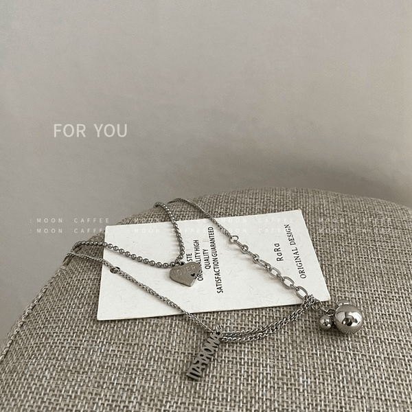 Wholesale Titanium Steel Love Letter Necklace （F）JDC-NE-Jiaj001 necklaces 嘉静 Wholesale Jewelry JoyasDeChina Joyas De China