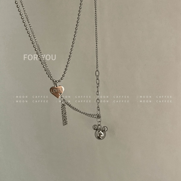 Wholesale Titanium Steel Love Letter Necklace （F）JDC-NE-Jiaj001 necklaces 嘉静 Wholesale Jewelry JoyasDeChina Joyas De China