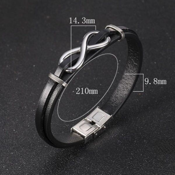 Wholesale Titanium Steel Men's Leather Bracelet JDC-BT-Yixin002 Bracelet 壹芯 Wholesale Jewelry JoyasDeChina Joyas De China