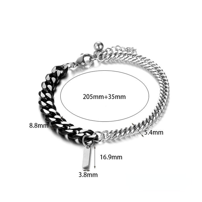 Wholesale Titanium Steel Splicing Men's and Women's Bracelets JDC-BT-Yixin011 Bracelet 壹芯 Wholesale Jewelry JoyasDeChina Joyas De China