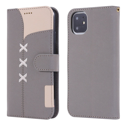 Wholesale TPU Leather Bracket Insert Card Flip Phone Case For iPhone JDC-PC-Yinuo011 phone case 一诺 Grey iPhone11 Wholesale Jewelry JoyasDeChina Joyas De China