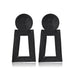 Wholesale Trapezoid Geometric Metal Earrings JDC-ES-D609 Earrings 晴雯 04 Dull Black 2428 Wholesale Jewelry JoyasDeChina Joyas De China