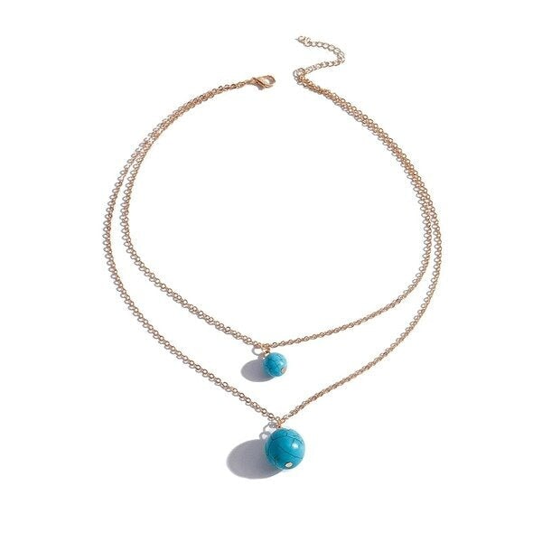 Wholesale Turquoise Multilayer Necklace JDC-NE-Weny022 NECKLACE 纹颖 Wholesale Jewelry JoyasDeChina Joyas De China