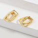 Wholesale U Shape Oval Hoop Gold Plated Silver Plated Copper Earrings JDC-ES-YZM002 Earrings 伊之美 gold Wholesale Jewelry JoyasDeChina Joyas De China