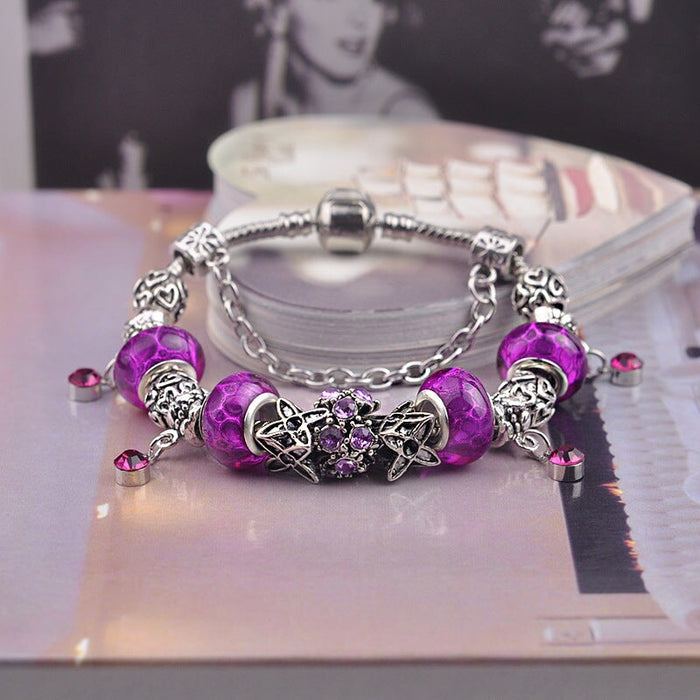 Wholesale vintage couple purple crystal bracelet (F) JDC-BT-WUAI008 Bracelet 妩艾 Wholesale Jewelry JoyasDeChina Joyas De China