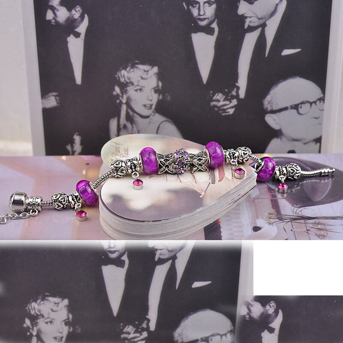 Wholesale vintage couple purple crystal bracelet (F) JDC-BT-WUAI008 Bracelet 妩艾 Wholesale Jewelry JoyasDeChina Joyas De China