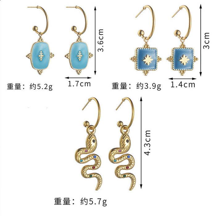 Wholesale vintage snake-shaped stainless steel earrings JDC-ES-Oulb001 Earrings 欧罗巴 Wholesale Jewelry JoyasDeChina Joyas De China