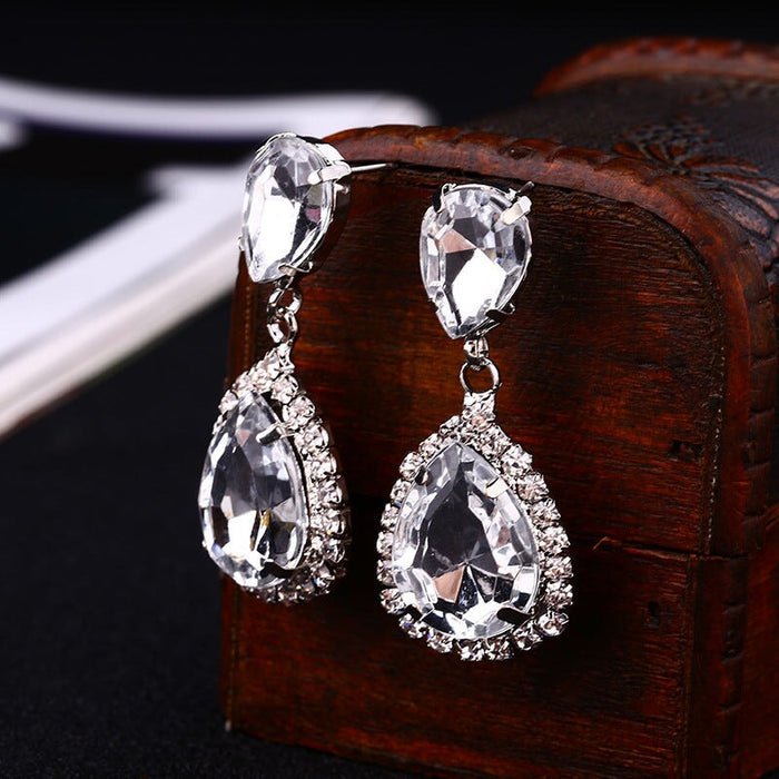 Wholesale water drop shape earrings JDC-ES-ZHONGW027 Earrings 众薇 Wholesale Jewelry JoyasDeChina Joyas De China