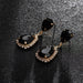 Wholesale water drop shape earrings JDC-ES-ZHONGW027 Earrings 众薇 Gold+Black K5 Wholesale Jewelry JoyasDeChina Joyas De China