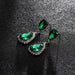 Wholesale water drop shape earrings JDC-ES-ZHONGW027 Earrings 众薇 Silver+Green K5 Wholesale Jewelry JoyasDeChina Joyas De China