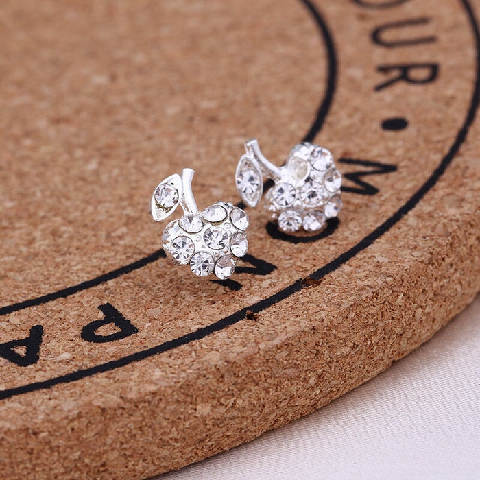 Wholesale white rhinestone earrings JDC-ES-Fangong005 Earrings 巩凡 06 Wholesale Jewelry JoyasDeChina Joyas De China