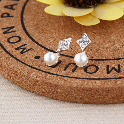 Wholesale white rhinestone earrings JDC-ES-Fangong007 Earrings 巩凡 25 Wholesale Jewelry JoyasDeChina Joyas De China