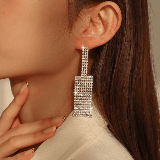 Wholesale white rhinestone earrings JDC-ES-Qiand003 Earrings 纤迪 Wholesale Jewelry JoyasDeChina Joyas De China
