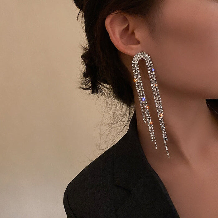 Wholesale white Rhinestone earrings JDC-ES-Sideng006 Earrings 思登 Wholesale Jewelry JoyasDeChina Joyas De China