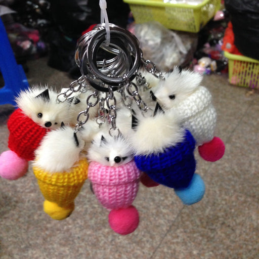 Wholesale wool fox alloy imitation mink hair Pom Pom Keychain JDC-KC-Zuge004 Keychains 祖格 Wholesale Jewelry JoyasDeChina Joyas De China