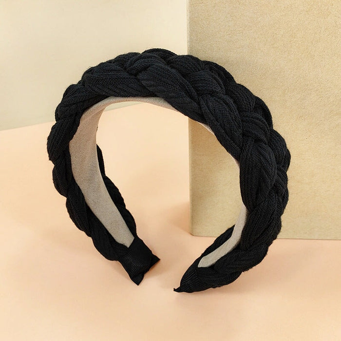 Wholesale wool knitted braided headband JDC-HD-O374 Headband 潮炫 black Wholesale Jewelry JoyasDeChina Joyas De China